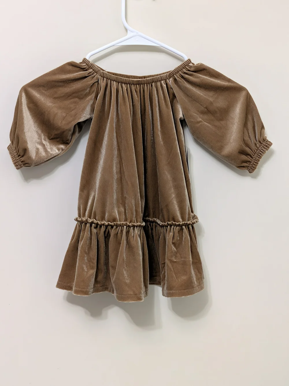 Old Navy Baby Girl Size 12 -18 NWT Puffy Sleeve Holiday Velour Dress